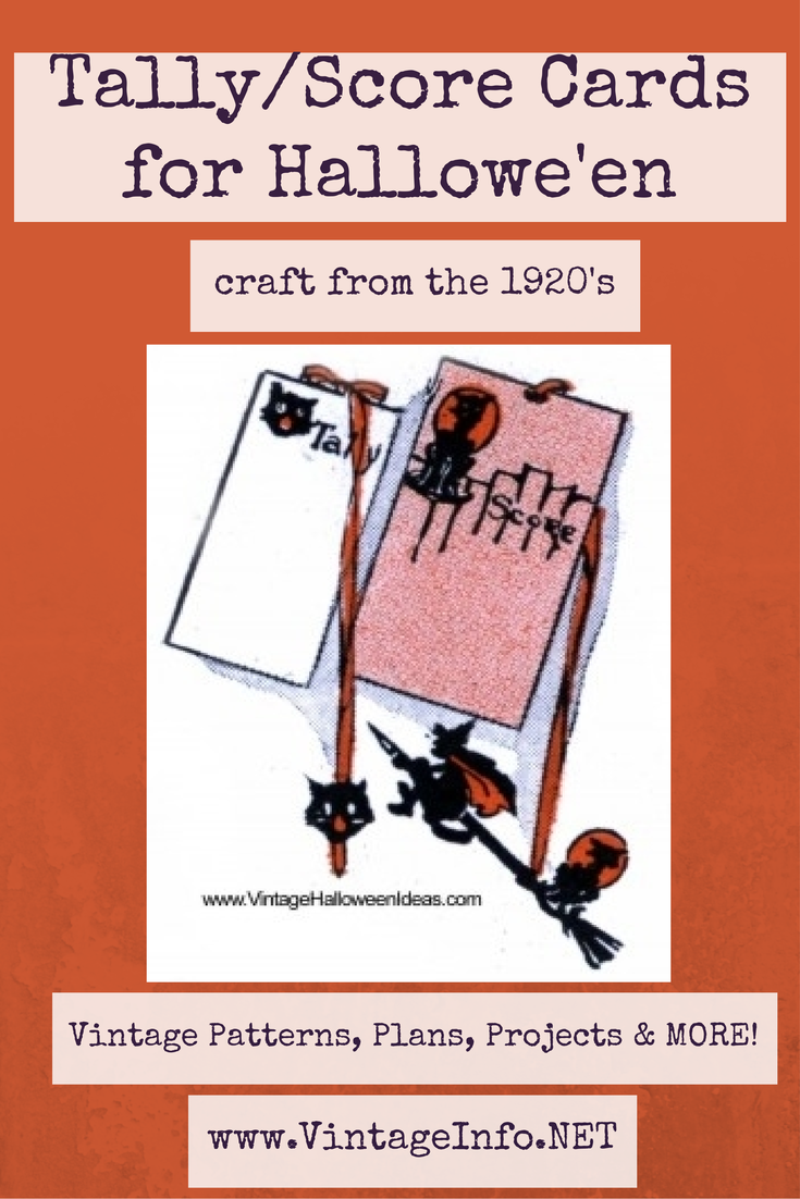 Tally or Score Cards for Halloween http://vintageinfo.net/homemade-tally-cards-or-score-cards-1920s/